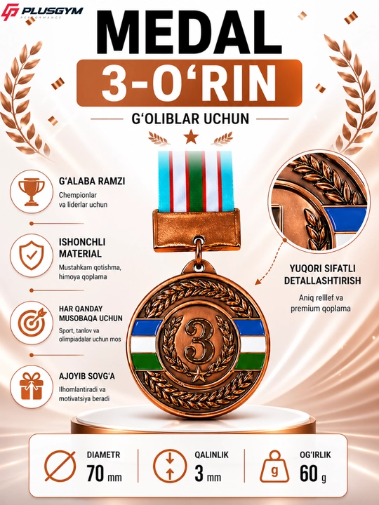 G‘oliblik medali — faxr va yutuq ramzi, Ushbu medal tantanali marosimlar uchun juda mos