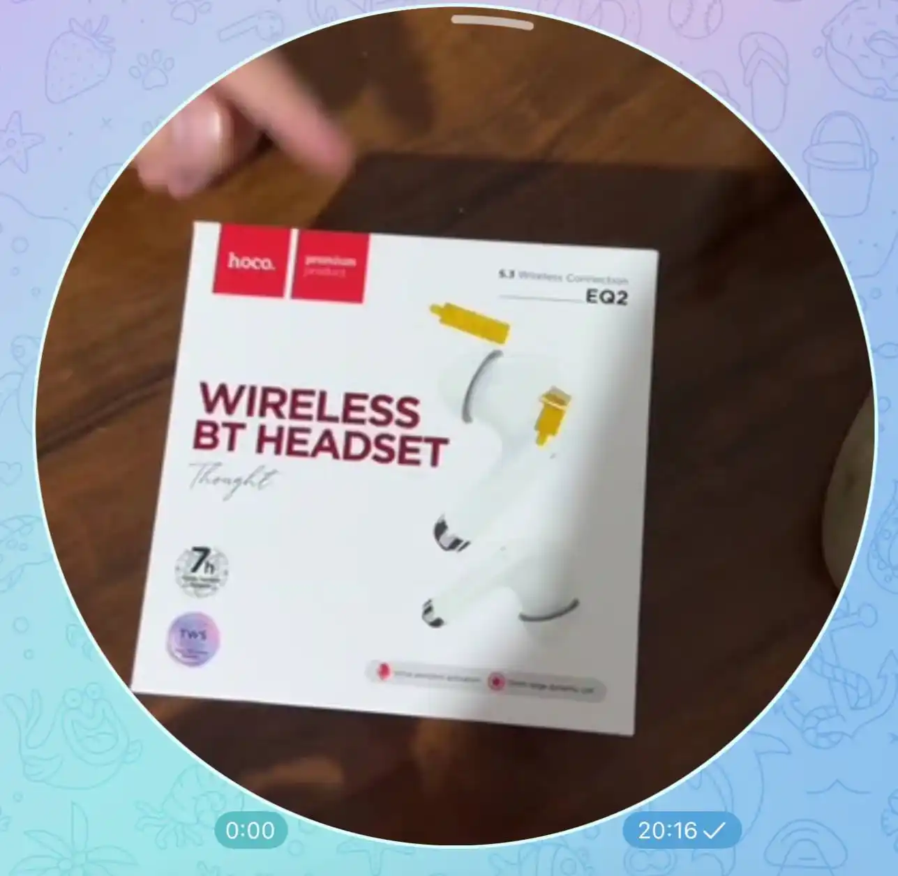Simsiz quloqchin Hoco EQ2 Thought, True Wireless Bluetooth 5.3, 320 mA/soat