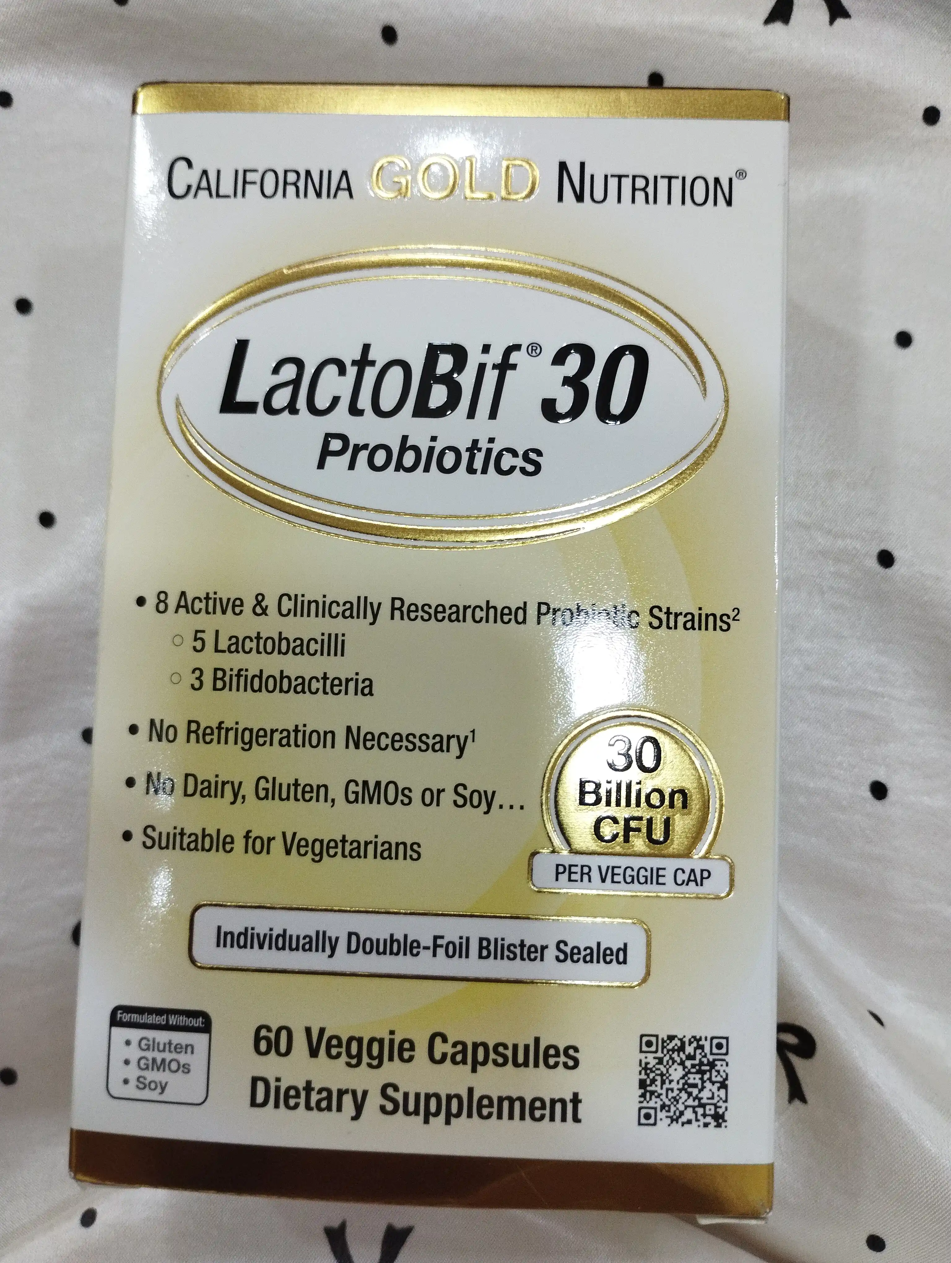 California Gold Nutrition, LactoBif® 30, пробиотики, 30 млрд КОЕ, 60 растительных капсул