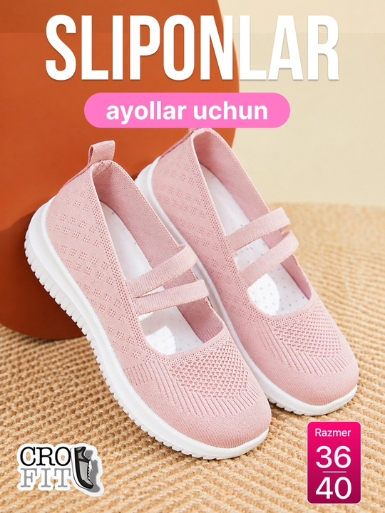 Sliponlar ayollar uchun yozgi, ayollar oyoq kiyimi, o'lcham 36-40 - 