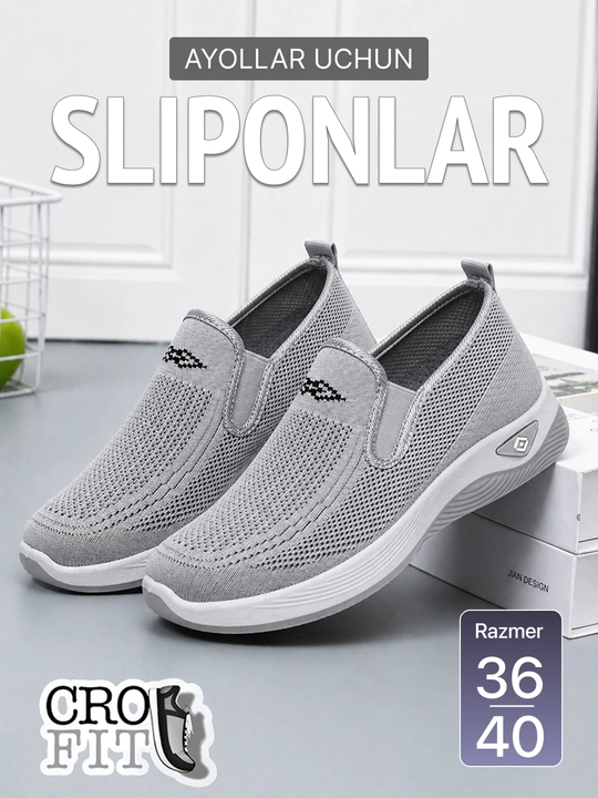 Sliponlar ayollar uchun yozgi, ayollar oyoq kiyimi, o'lcham 36-40 - 