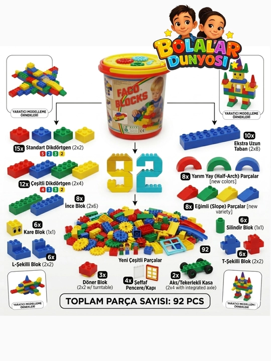 Конструктор LEGO Kolobok Toys, набор 707 деталей, в ведёрке - 