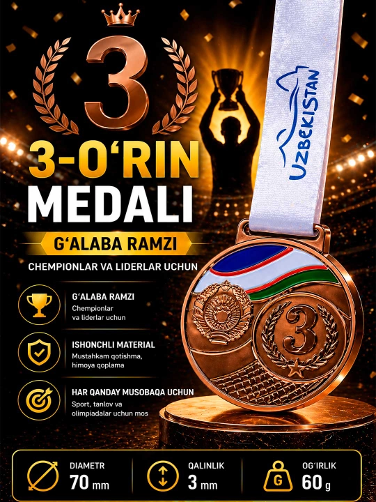 G‘oliblik medali — faxr va yutuq ramzi, Ushbu medal tantanali marosimlar uchun juda mos