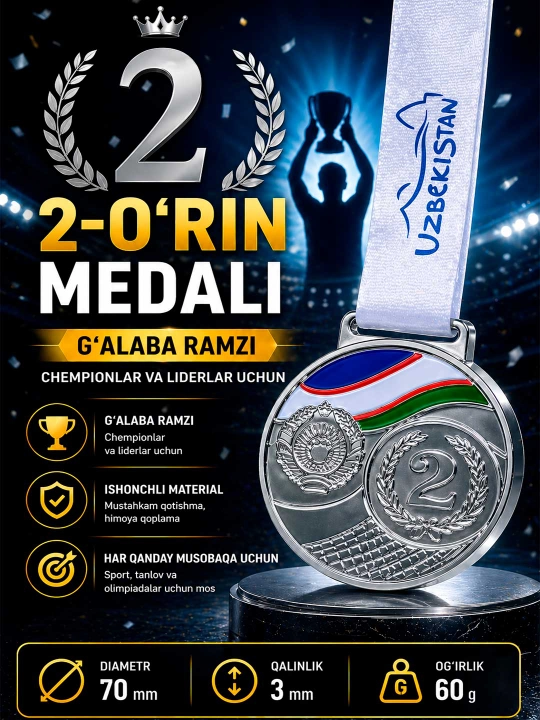 G‘oliblik medali — faxr va yutuq ramzi, Ushbu medal tantanali marosimlar uchun juda mos