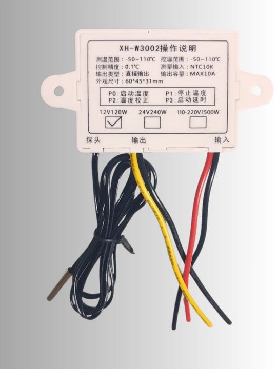 Raqamli termoregulyator XH-W3002 12V harorat datchigi bilan 10A
