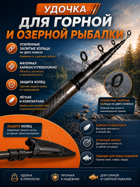 Телескопическое карповое удилище MIKANO Navigators telespin 