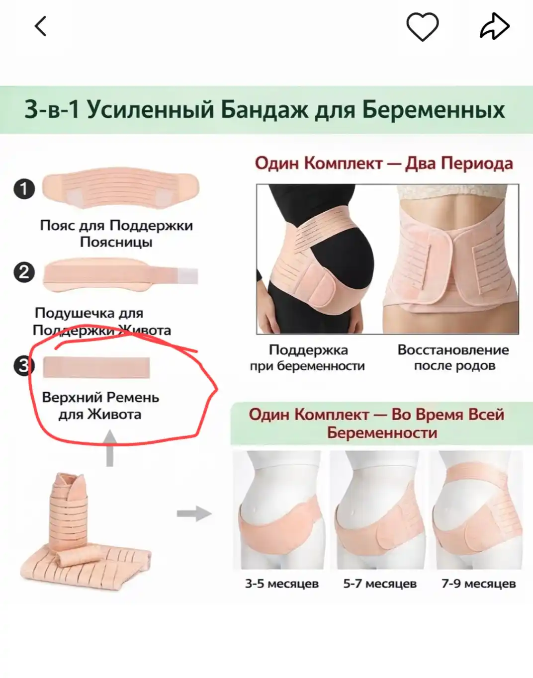 Бандаж для беременных и послеродовой, 4 в 1, универсальный поддерживающий пояс