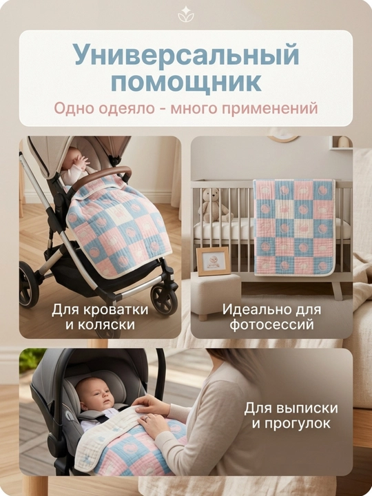 Детский плед Beyond Home 100x120 см, мягкий муслиновый плед для малышей