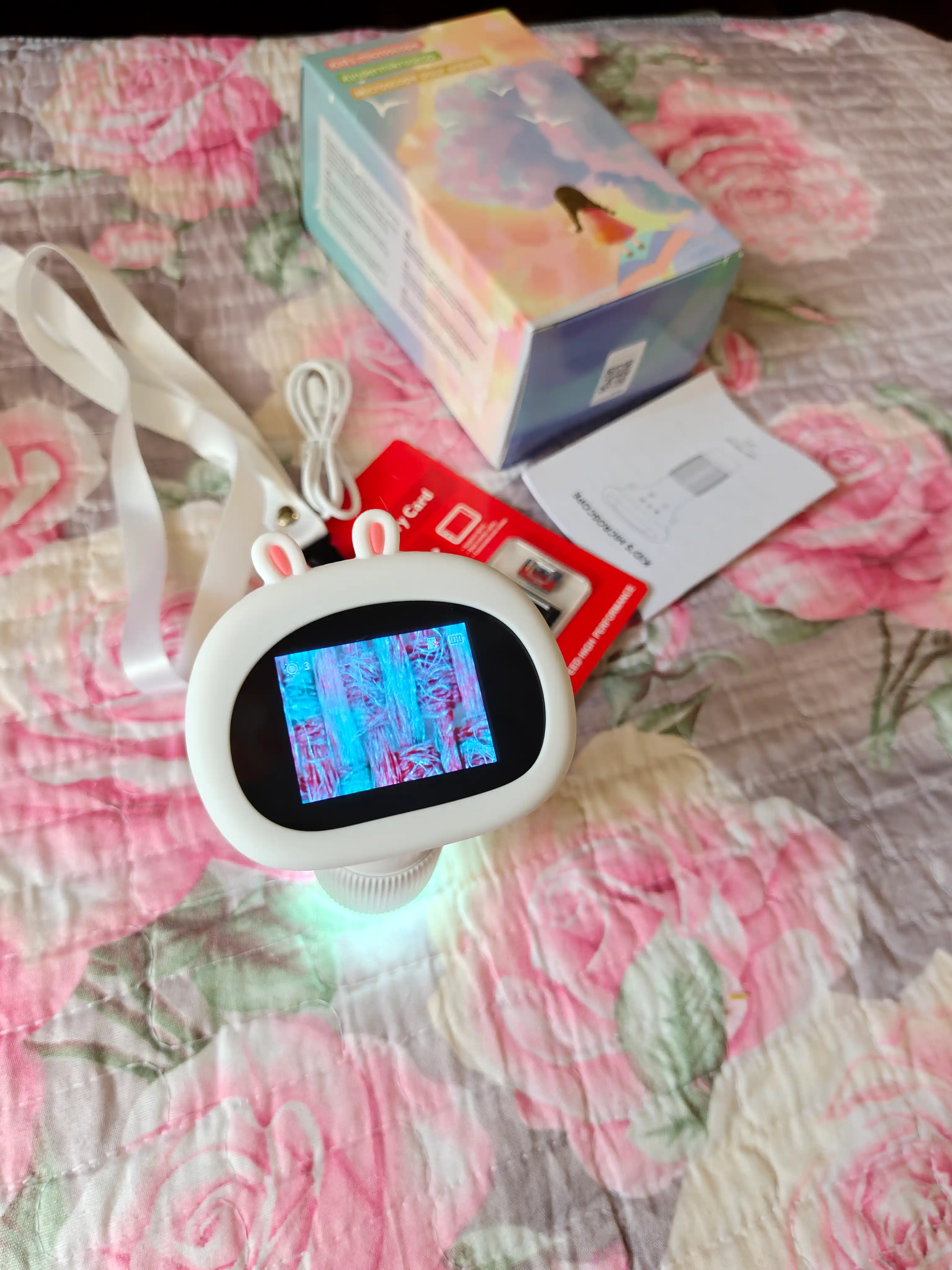 Bolalar uchun raqamli mikroskop, rivojlantiruvchi, 1000x - 1600x gacha + 16GB MicroSD