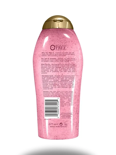 OGX, Гель скраб для душа, с натуральными экстарктами, Scrub and Wash,577 мл, США 