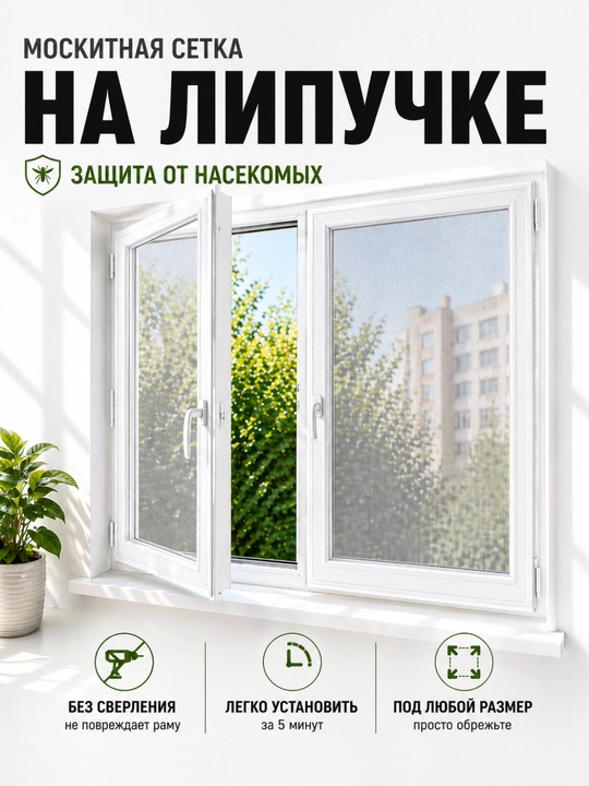 Oyna uchun lipuchkali (Velcro lentali) moskit setka, chivinlardan himoya setkasi DIY - 
