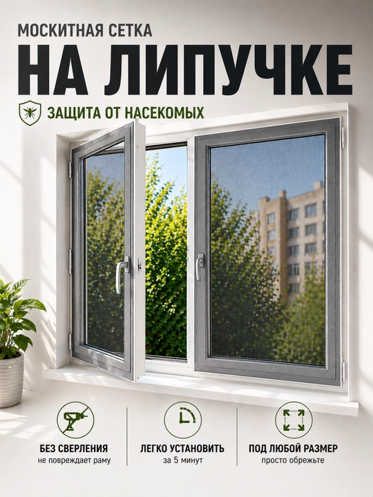 Oyna uchun lipuchkali (Velcro lentali) moskit setka, chivinlardan himoya setkasi DIY - 