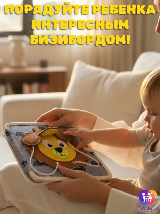 Usborne Busy Book, бизиборд-книжка из фетра — тактильная развивающая книга для малышей
