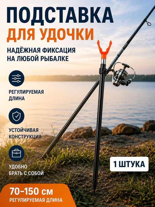 Подставка для удочки телескопическая 70–150 см, стойка держатель 1 шт