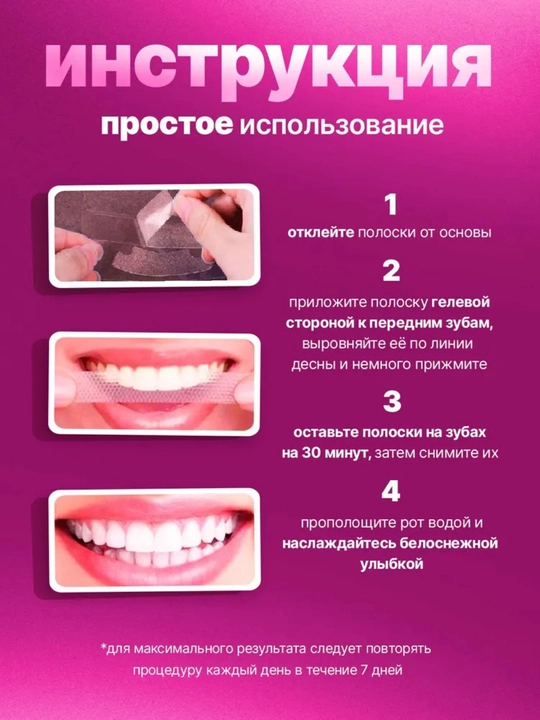 Отбеливающие полоски-патчи для зубов Hismile, полоски для отбеливания