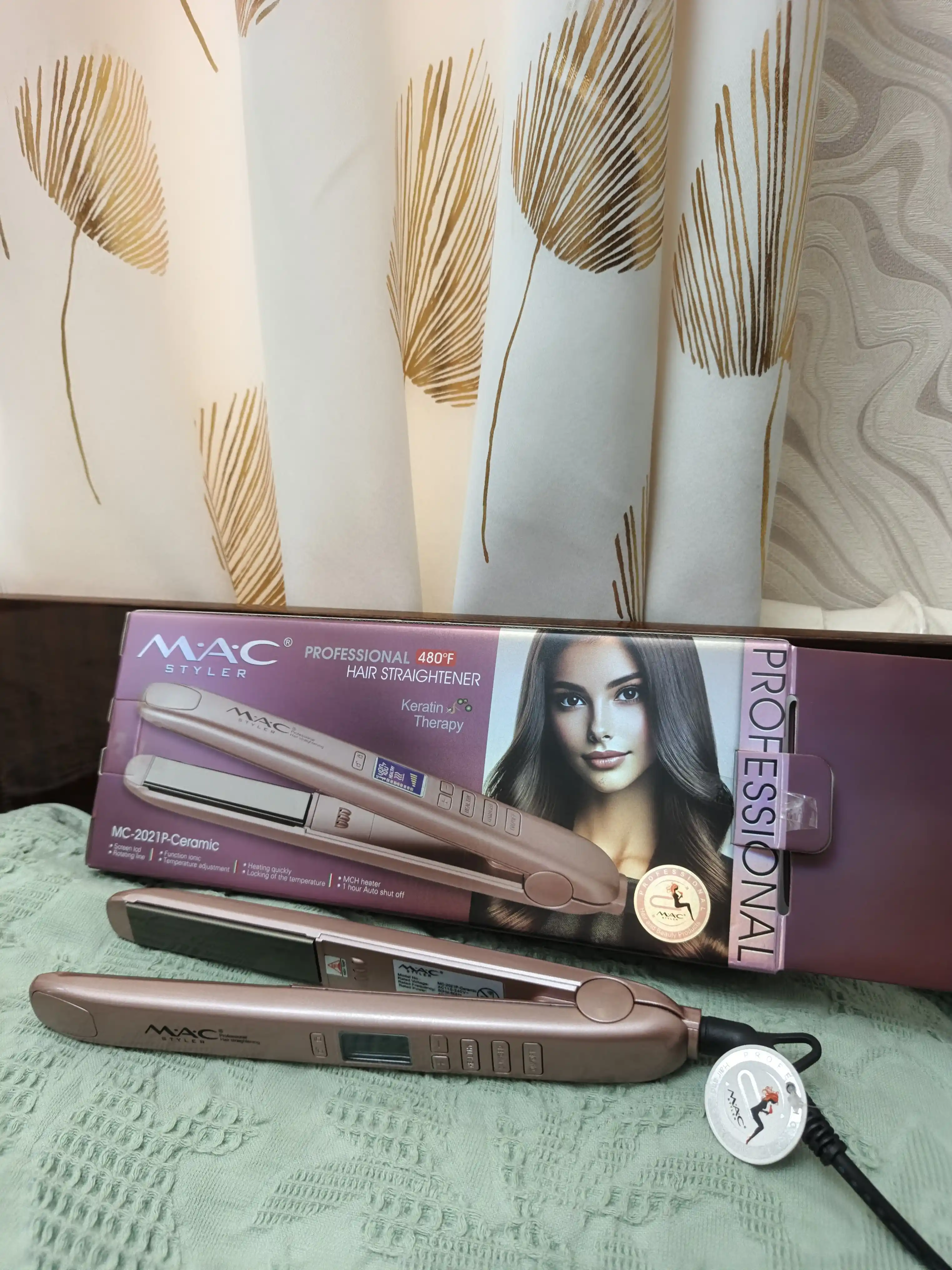MAC Styler Keramika soch dazmoli, professional to‘g‘rilagich, LCD displey, 480°F