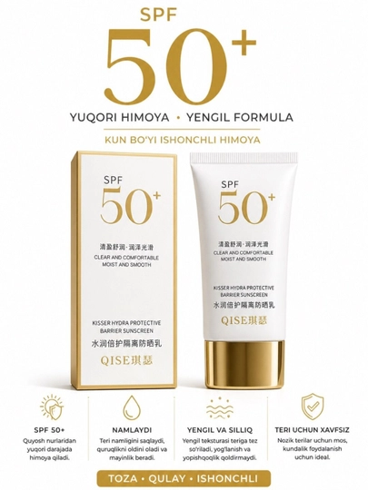 SPF 50 quyoshdan himoya kremi yuz va tana uchun
