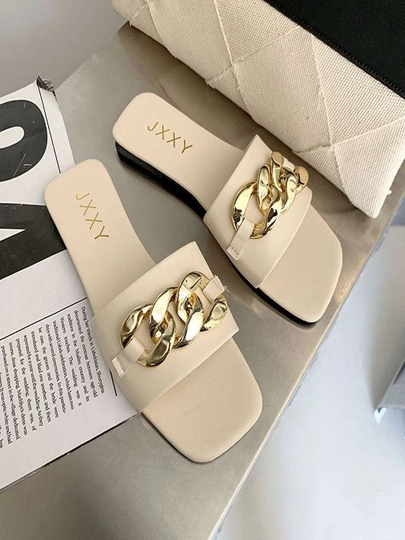 Женские тапочки Hermes, размеры 36-41 — 3434434-AYOLLARTAP-КРЕМОВ-385