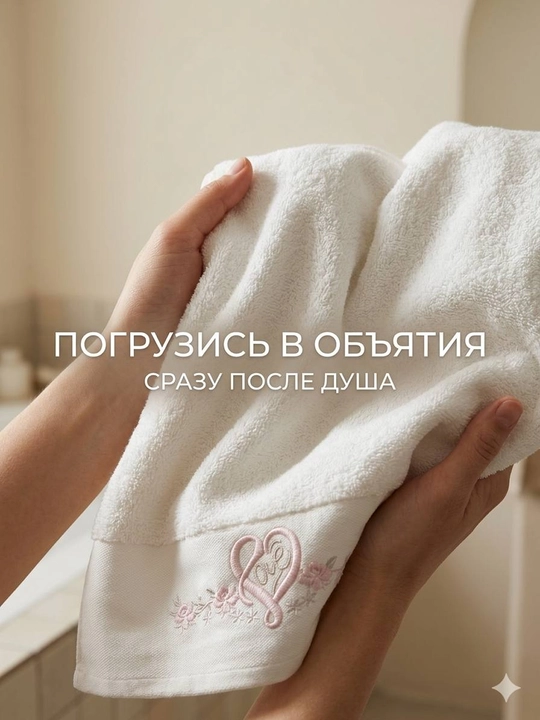 Набор банных и лицевых полотенец (2 шт.), 50x90 см и 7x140 см, 100% хлопок