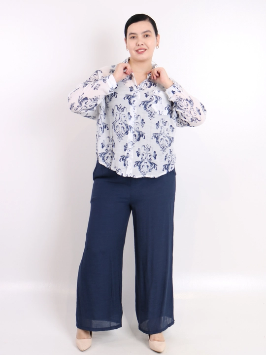 Ayollar uchun printli kimono va keng shim oversize kostyum