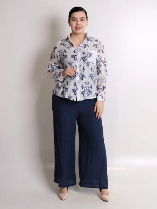 Ayollar uchun printli kimono va keng shim oversize kostyum