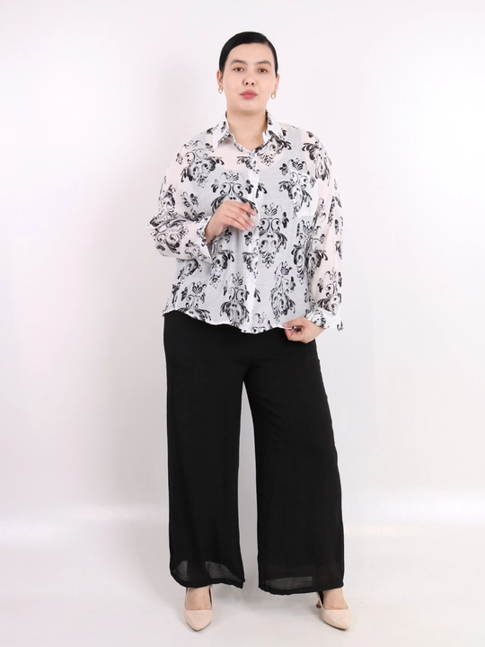 Ayollar uchun printli kimono va keng shim oversize kostyum
