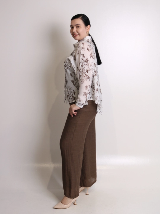 Ayollar uchun printli kimono va keng shim oversize kostyum