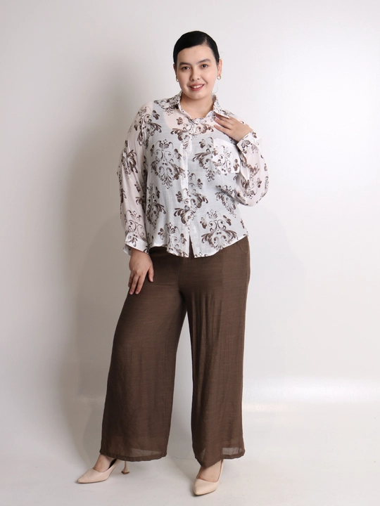 Ayollar uchun printli kimono va keng shim oversize kostyum