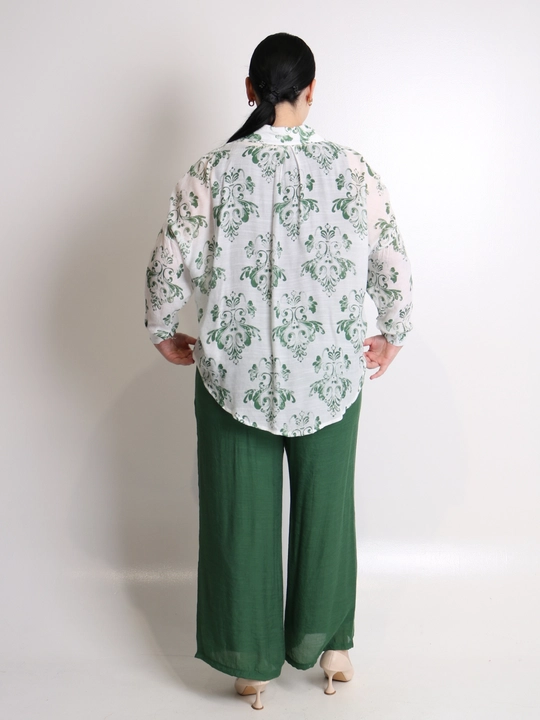 Ayollar uchun printli kimono va keng shim oversize kostyum