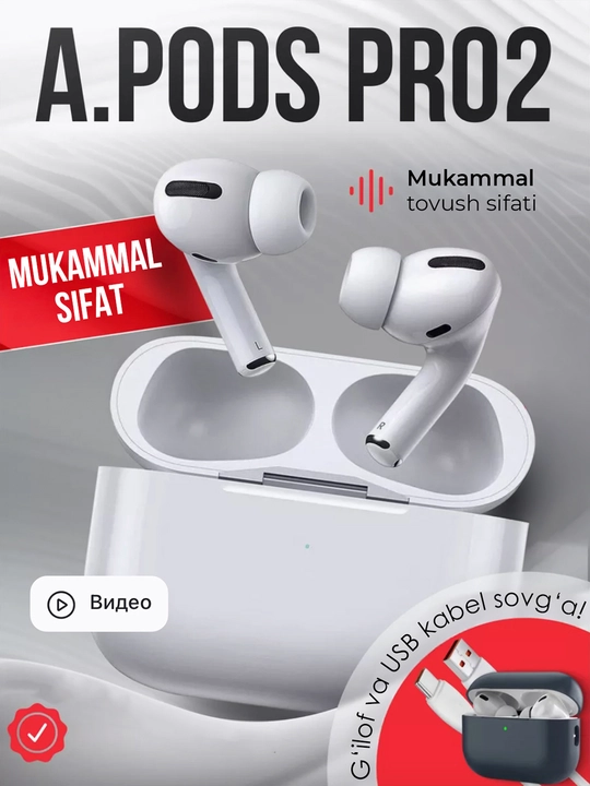 iPhone va Android uchun simsiz Pods quloqchinlari, sensorli