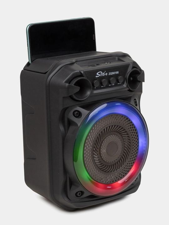 Sing-e ZQS6166 portativ karaoke kolonka, RGB yoritish, mikrofon bilan