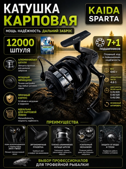Катушка для рыбалки карповая SPARTA
