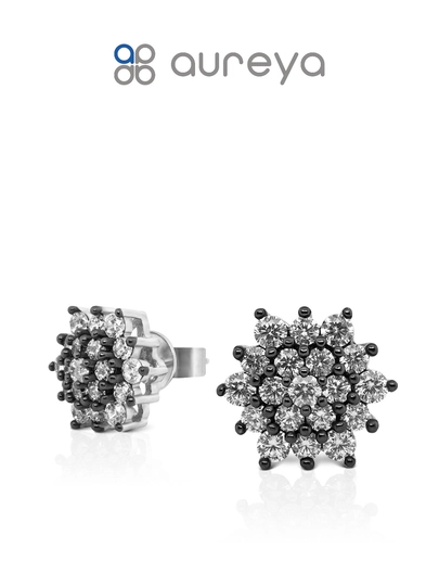 Серьги из серебра 925 пробы с родием, вставки, фианит (OS00135E-0S-Z00) — AUREYA-OS00135
