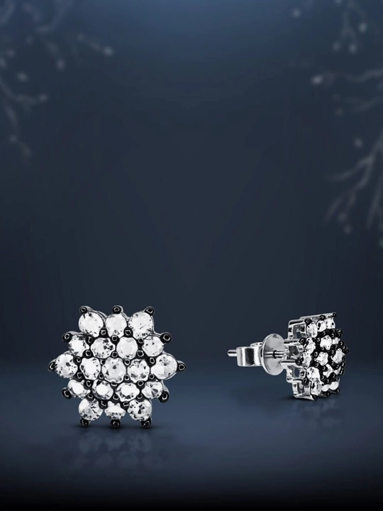 Серьги из серебра 925 пробы с родием, вставки, фианит (OS00135E-0S-Z00)