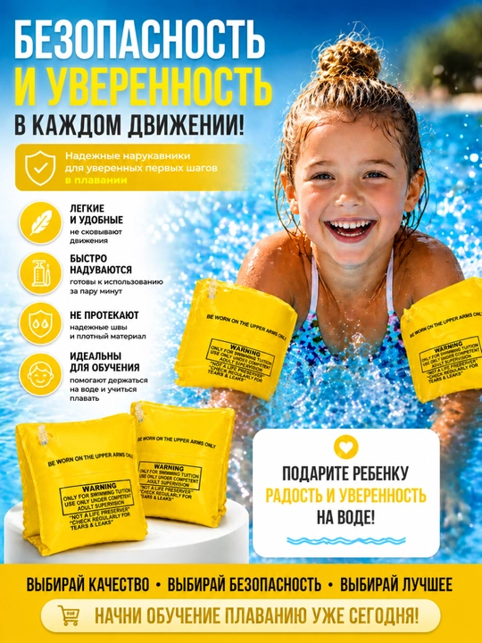 Надувные нарукавники детские для плавания, нарукавники для бассейна