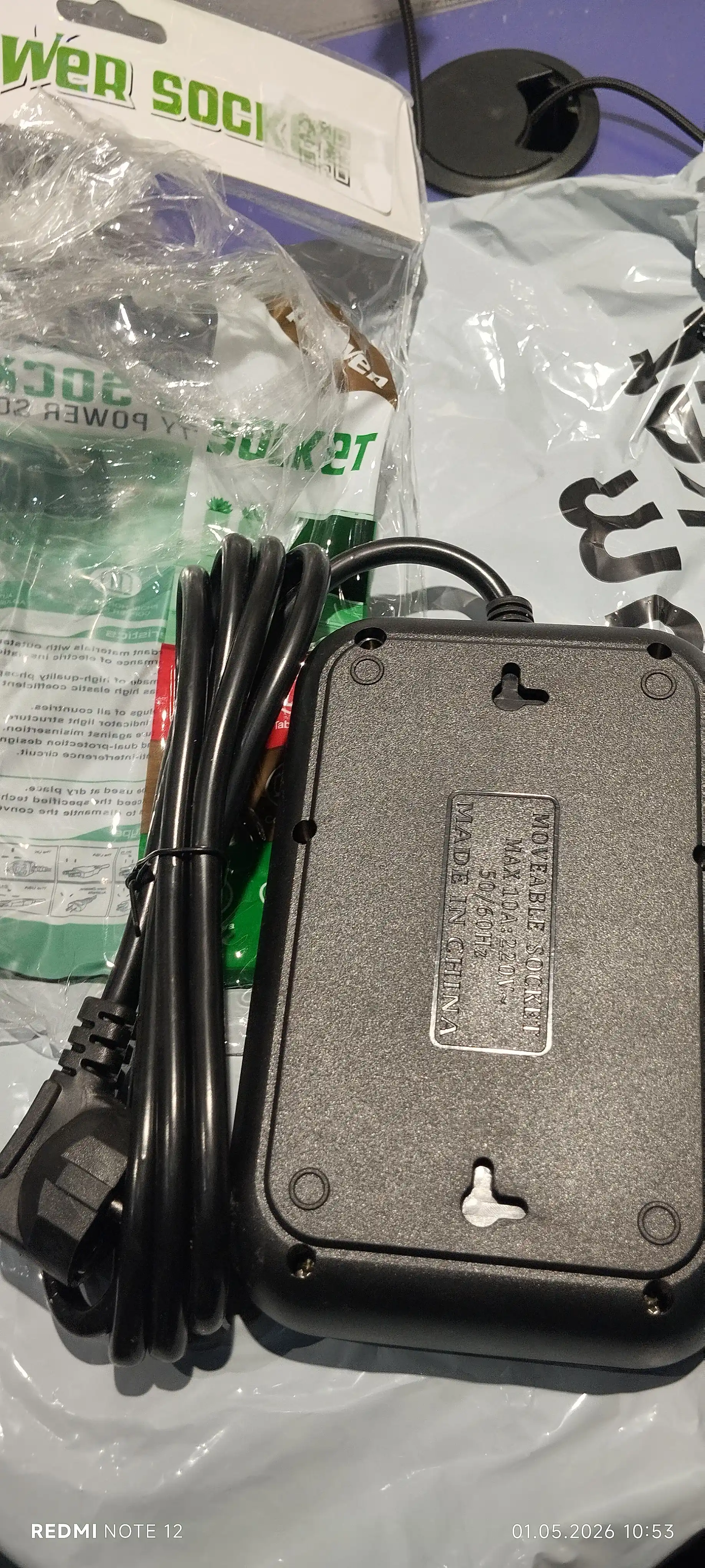 Elektr uzaytirgich, 2 metr, 3 ta USB port, Type-C, tarmoq filtri