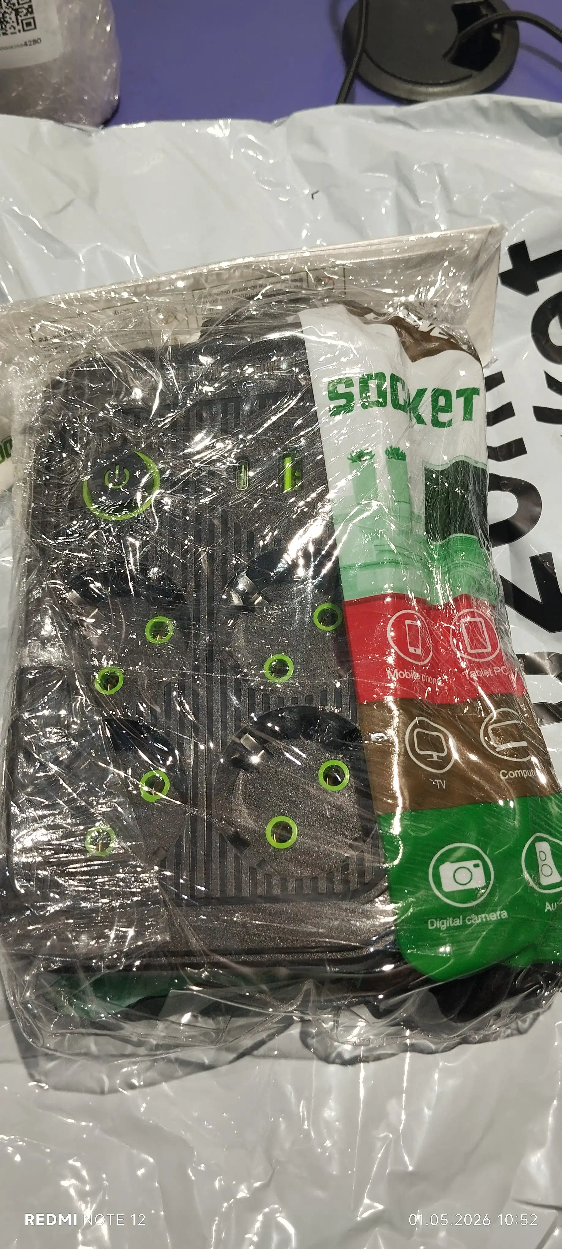 Elektr uzaytirgich, 2 metr, 3 ta USB port, Type-C, tarmoq filtri