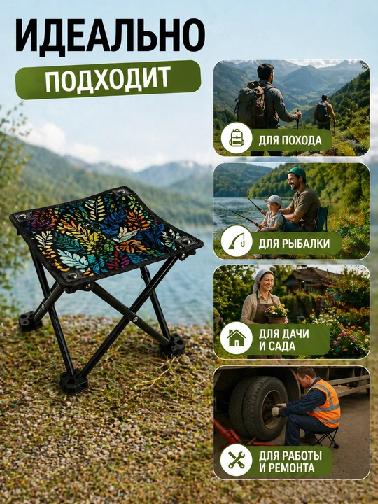 Yig'iladigan turistik bog' tabureti baliq ovlash uchun