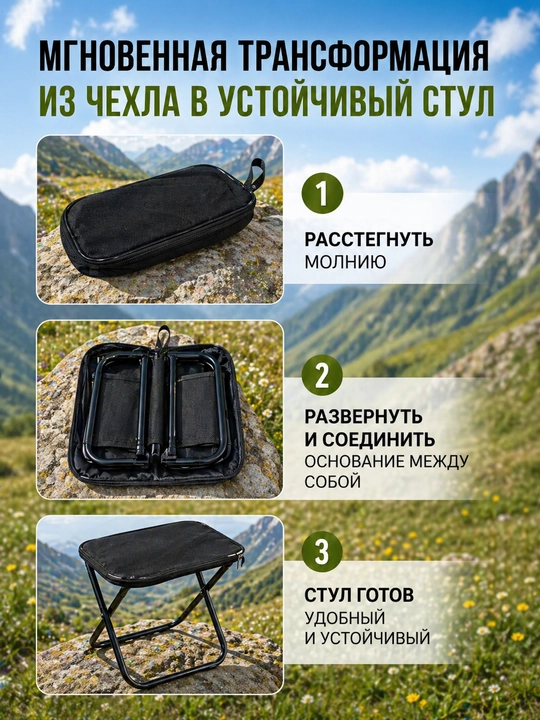 Yig'iladigan turistik bog' tabureti baliq ovlash uchun