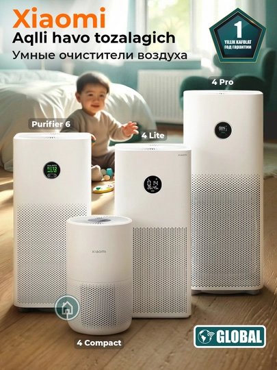 Очиститель воздуха Xiaomi Mija Smart Air Purifier 6, 4 Pro, 4 Lite, 4 Compact, Max, Elite — SMARTHS-MIAIR4-БЕЛЫЙ-MIAIR4L