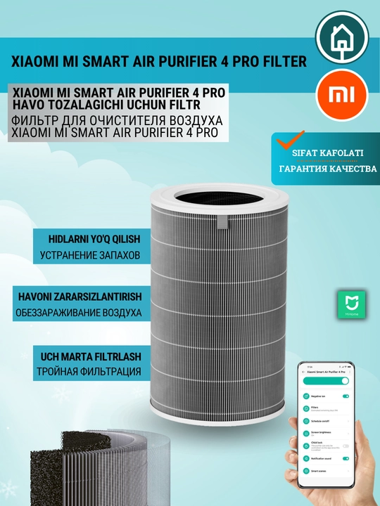 Фильтр для очистителя воздуха Xiaomi Mija Smart Air Purifier 6, 4Pro, Lite, Compact, Elite