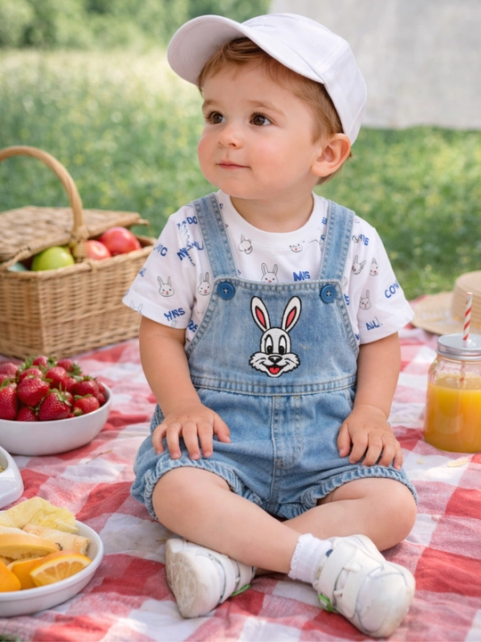 Джинсовый комбинезон для мальчика летний короткий overall детская одежда