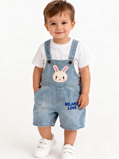 Джинсовый комбинезон для мальчика летний короткий overall детская одежда
