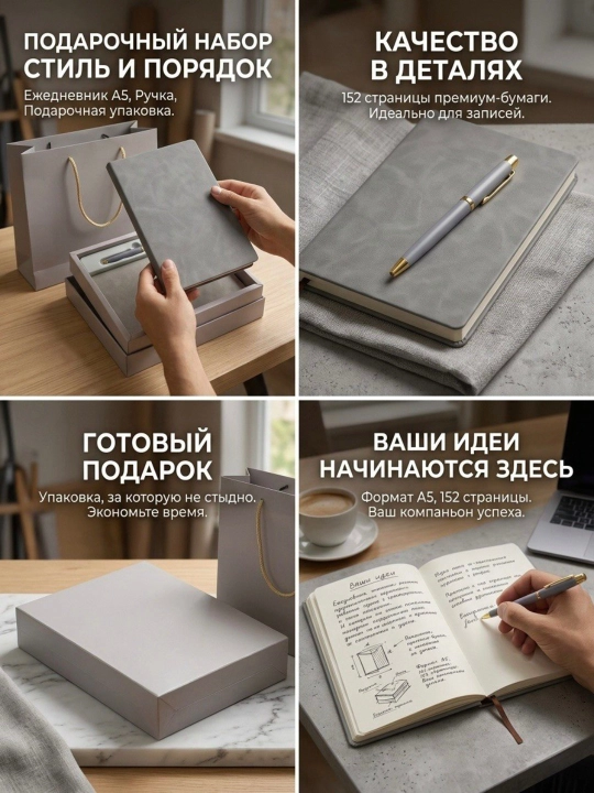 Dihome Ежедневник Блокнот – фактура под замш органайзер с ручкой