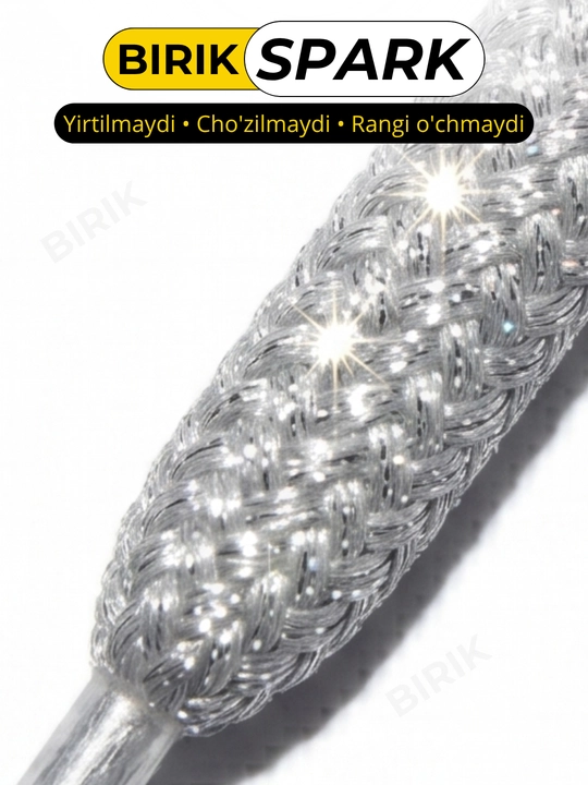 BIRIK SPARK Dumaloq metallik lyureks bog'ich 5mm yaltiroq krossovka 120 sm