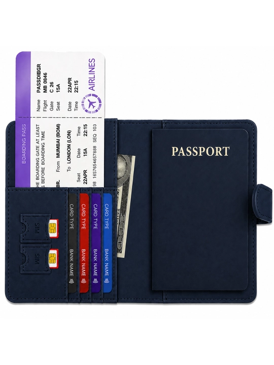 Обложка для паспорта Travel из эко-кожи, с застёжкой, 9 карманов