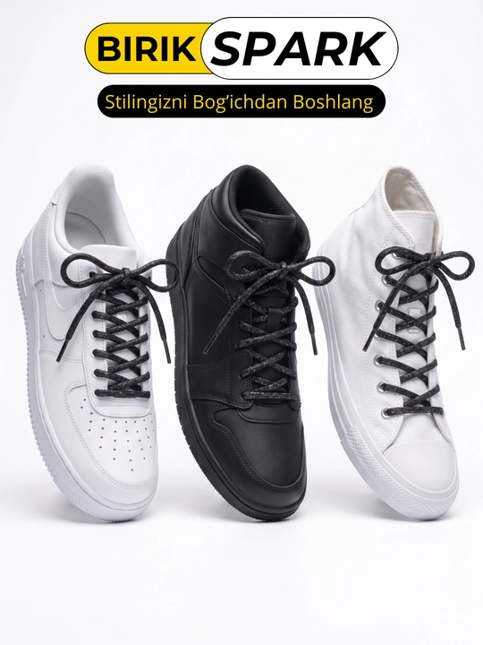 BIRIK SPARK Dumaloq metallik lyureks bog'ich 5mm yaltiroq krossovka 120 sm
