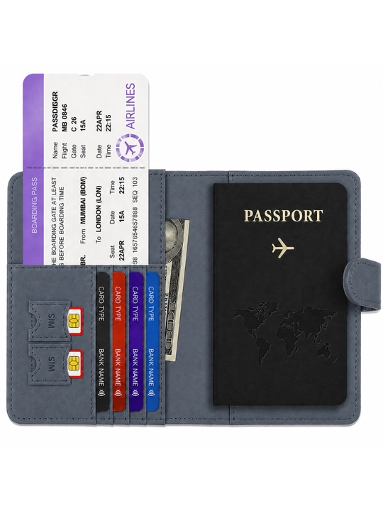 Обложка для паспорта Travel из эко-кожи, с застёжкой, 9 карманов