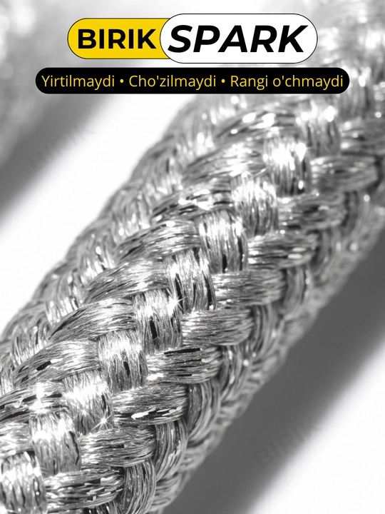 BIRIK SPARK Dumaloq metallik lyureks bog'ich 5mm yaltiroq krossovka 120 sm