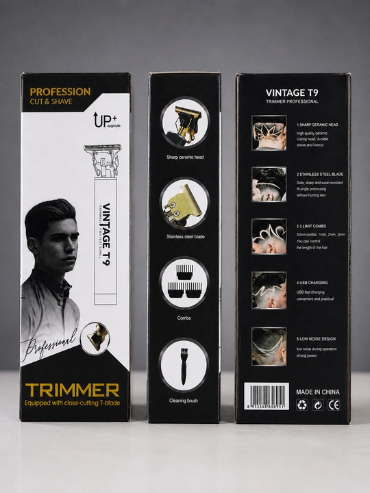 Триммер VINTAGE T9 для бороды, Машинка для стрижки, USB беспроводной